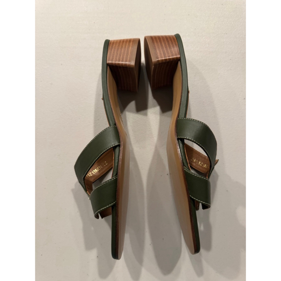 MARGAUX The MX 35 Olive Calf Leather Block Heel Sandals Size 11 - Picture 6 of 11